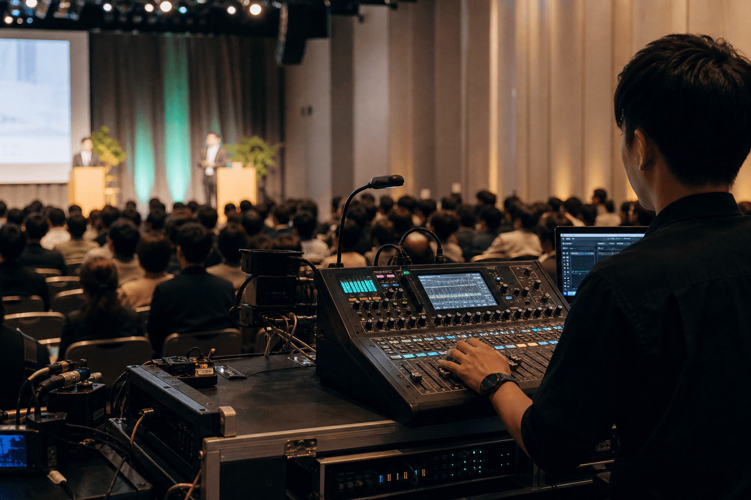 イベント当日に音響オペレーションを行っている様子